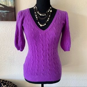 Ralph Lauren Purple Knit Cashmere Sweater Top Sz S